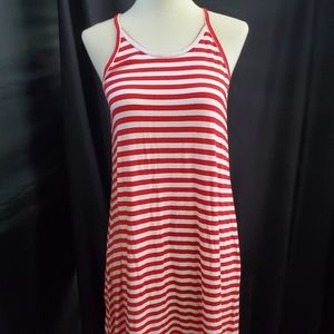 NWT Old Navy Tank Dress Red White Striped Flare Dress 4th of July S Small Petite